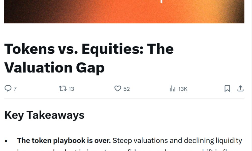 Crypto Capital Shifts From Tokens to Stocks as Launches Struggle: DWF