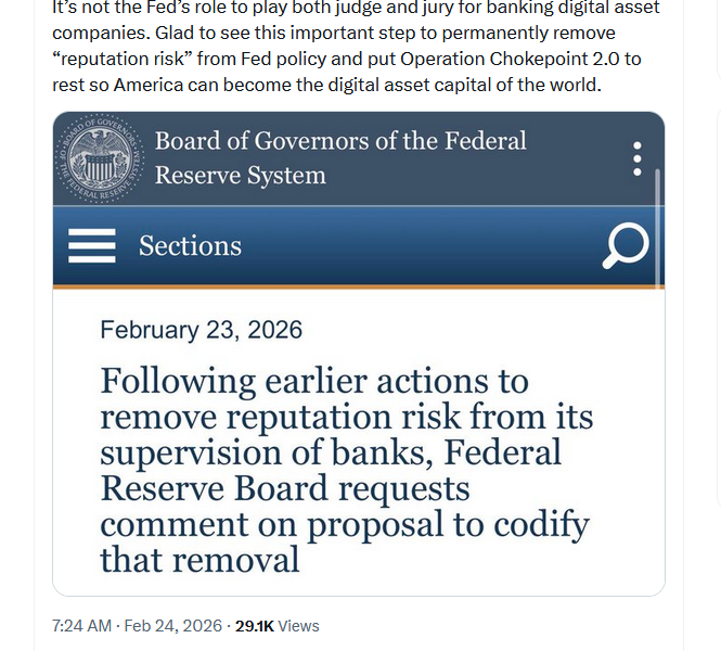 Fed is Seeking Feedback on Proposal to Remove Reputation Risk from Banking