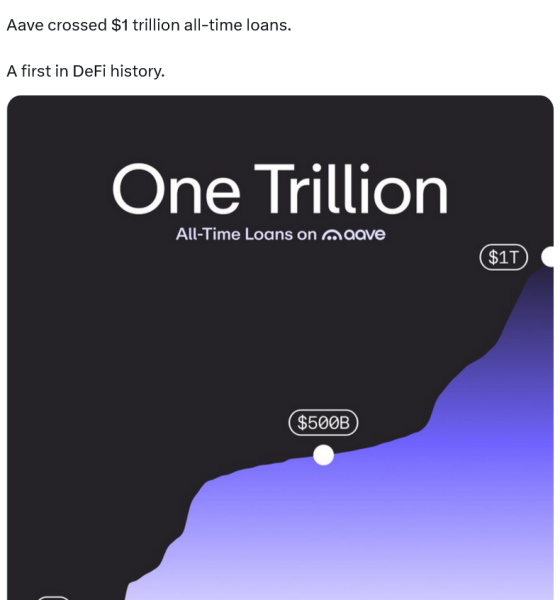 Aave Notches $1T in Lending Volume, an Industry First