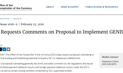 OCC Stablecoin Proposal Targets Yield, Sets Stage for CLARITY Act