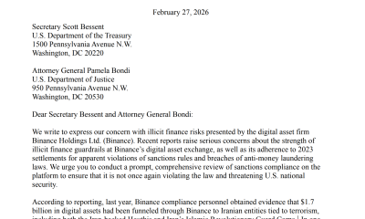 11 US Senators Urge Probe Into Binance's AML Controls