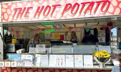 Spud truck handing out free meals to families