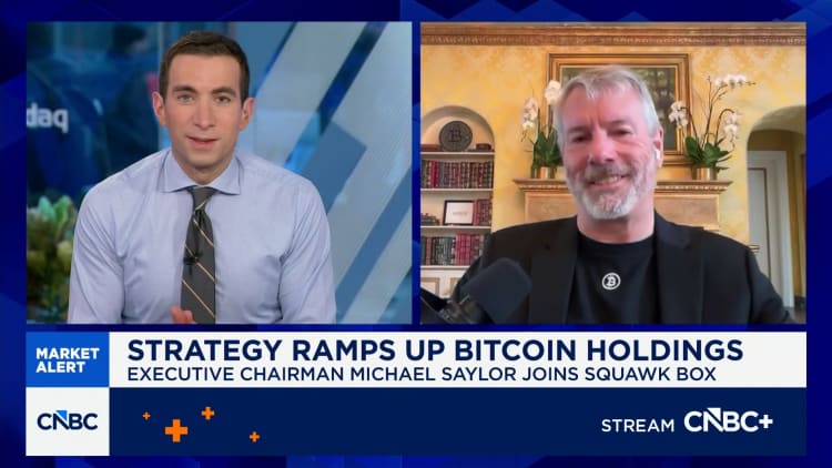 Strategy's Michael Saylor: We won't be selling bitcoin, we'll be buying 'every quarter forever'