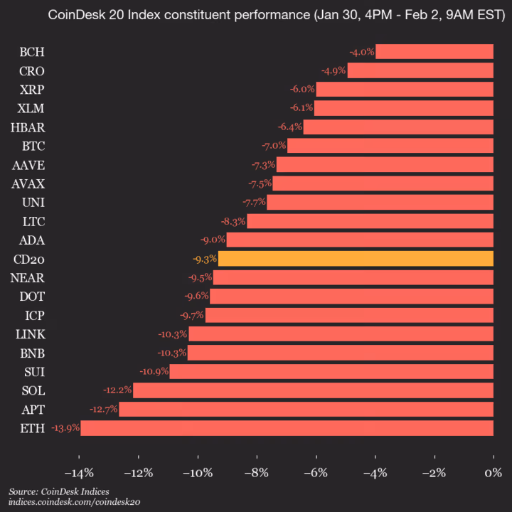 9am CoinDesk 20 Update for 2026-02-02: vertical