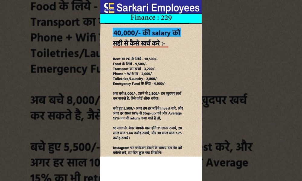 Financial management of 40 thousand salary