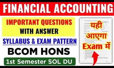 DU SOL Financial Accounting Important Questions With Answer Bcom Hons 1st Semester Exam 2026
