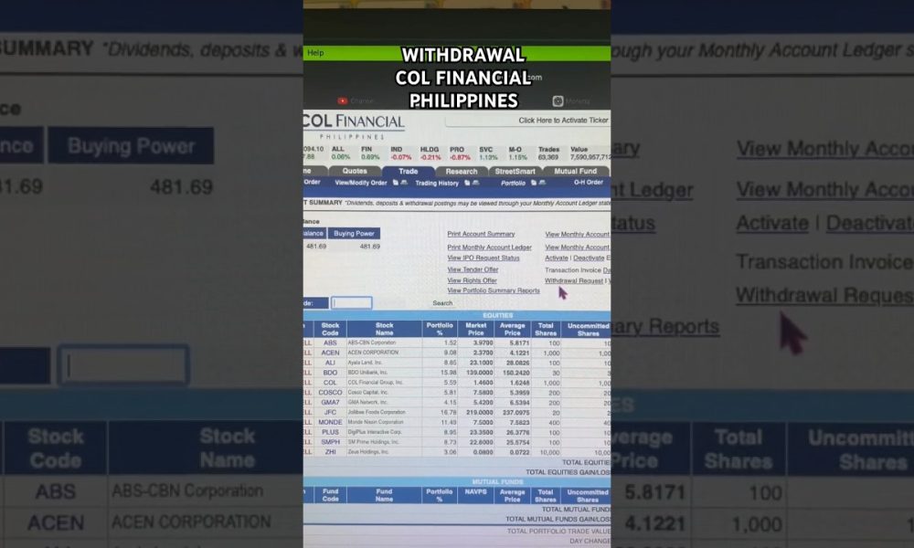 How to Withdraw in Col Financial Philippines #colfinancial #stockmarket
