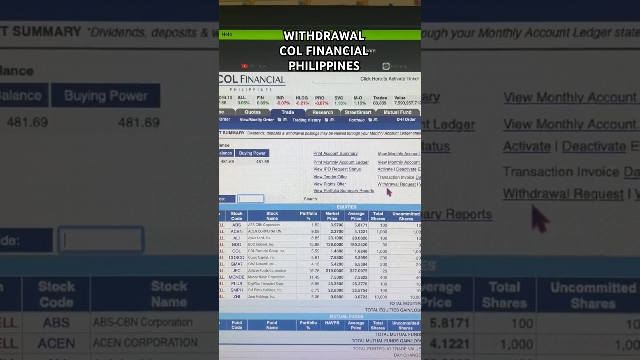 How to Withdraw in Col Financial Philippines #colfinancial #stockmarket