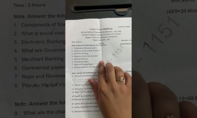 Degree 2nd year Bcom 3rd sem question paper financial institutional and markets #osmaniauniversity