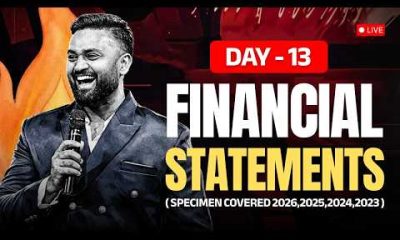FINANCIAL STATEMENTS | SPECIMEN COVERED | ACCOUNTS DAY-13 | CLASS 12 ISC | SHUBHAM JAGDISH