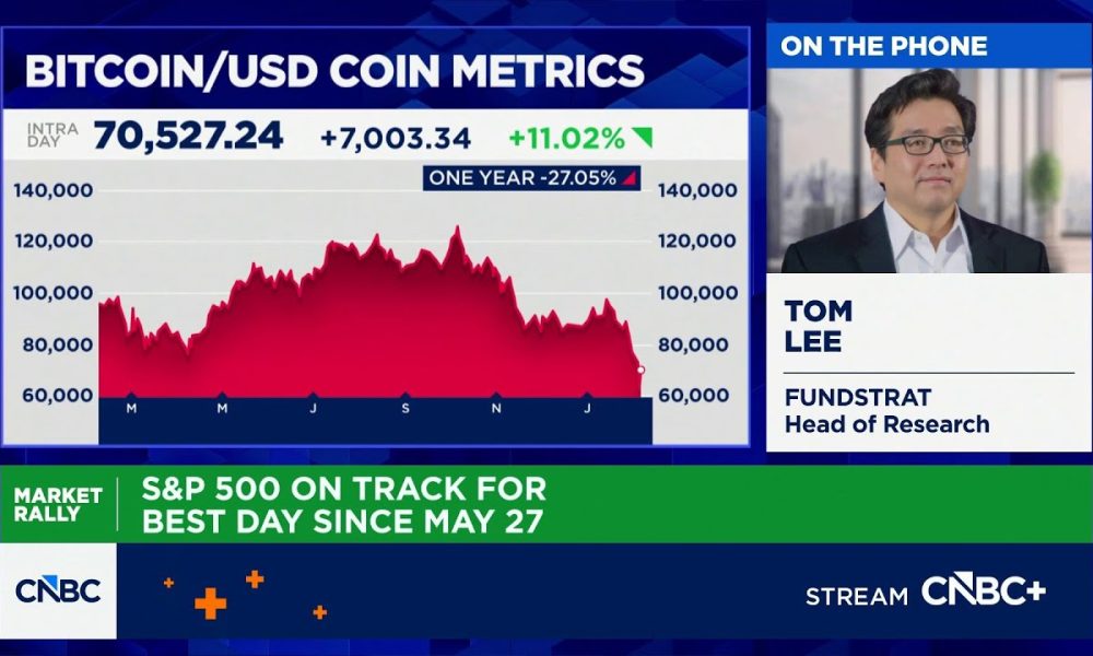 Fundstrat's Tom Lee: Crypto looks like it is bottoming now