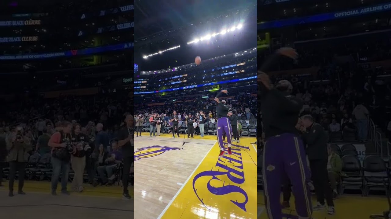 LEBRON JAMES HYPED BEFORE TONIGHTS GAME VS MAVERICKS AT CRYPTO.COM ARENA  #nba