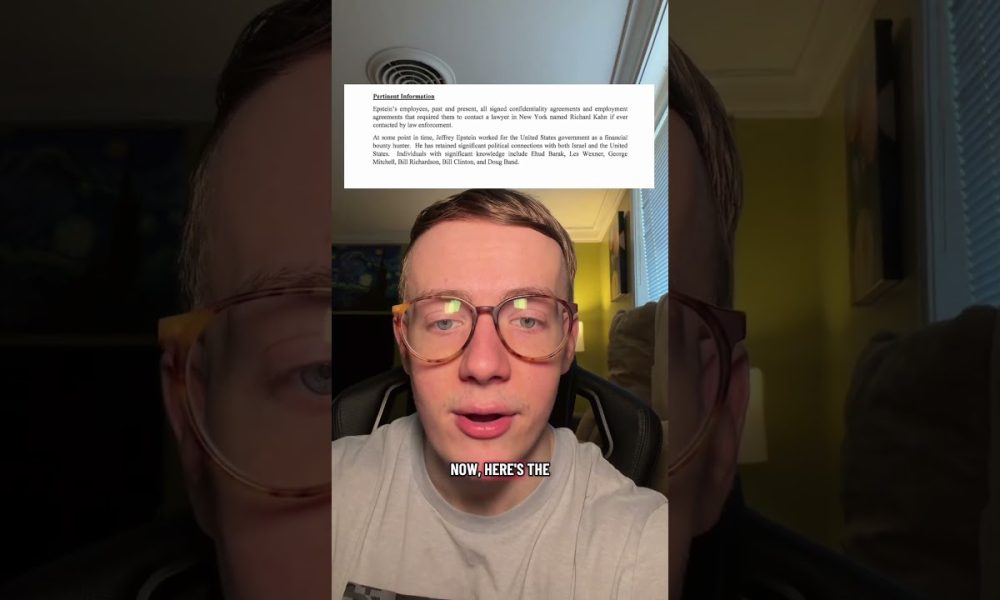 DOJ MEMO REFERS TO EPSTEIN AS A “FINANCIAL BOUNTY HUNTER” WHO “WORKED FOR THE U.S. GOVERNMENT”