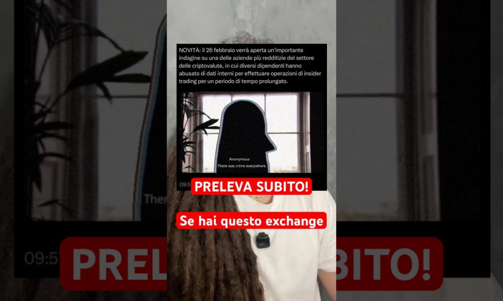 PRELEVA: Se hai questo exchange! #bitcoin #crypto #cryptonews #cryptocurrency