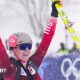 Switzerland's Marianne Fatton completes staircase segment of ski mountaineering at Winter Olympics