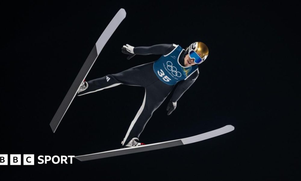 Johann Andre Forfang of Team Norway in action during the Men’s Ski Jumping Training at the 2026 Winter Olympics