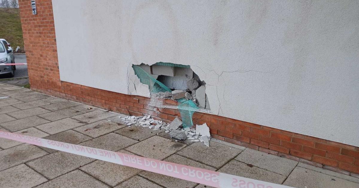 Woman suffers leg injuries as car crashes into Unity Health