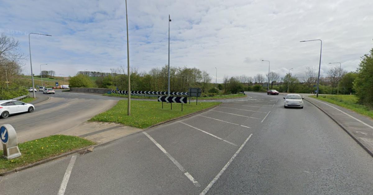 A64 - Ford Focus and motorcycle crash at B1261 roundabout