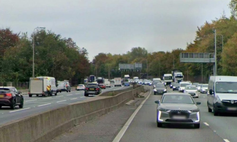 Woman taken to hospital after M60 central reservation crash