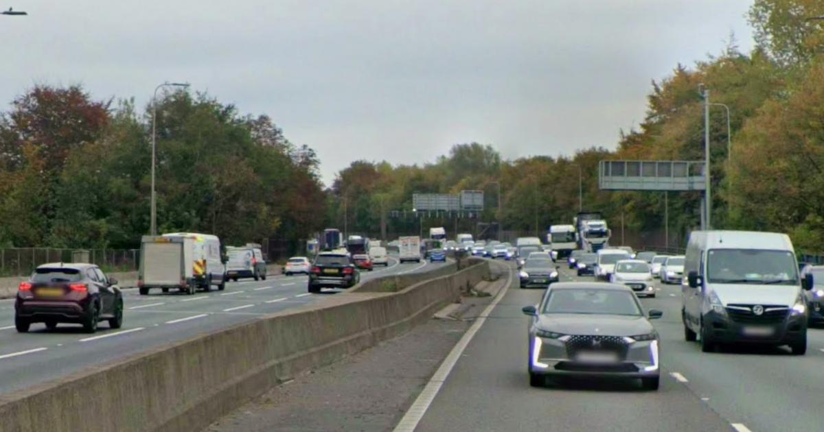 Woman taken to hospital after M60 central reservation crash