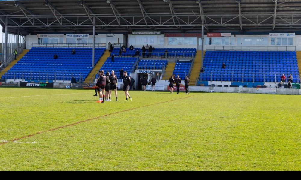 Pitch inspection ahead of York Knights' Challenge Cup tie at Barrow
