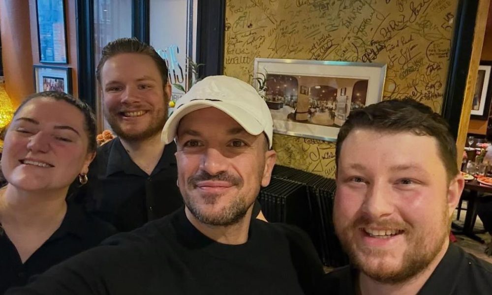 Peter Andre pictured at Uno's Trattoria in Newcastle