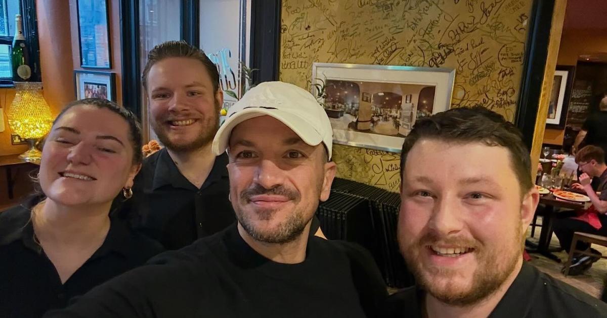 Peter Andre pictured at Uno's Trattoria in Newcastle