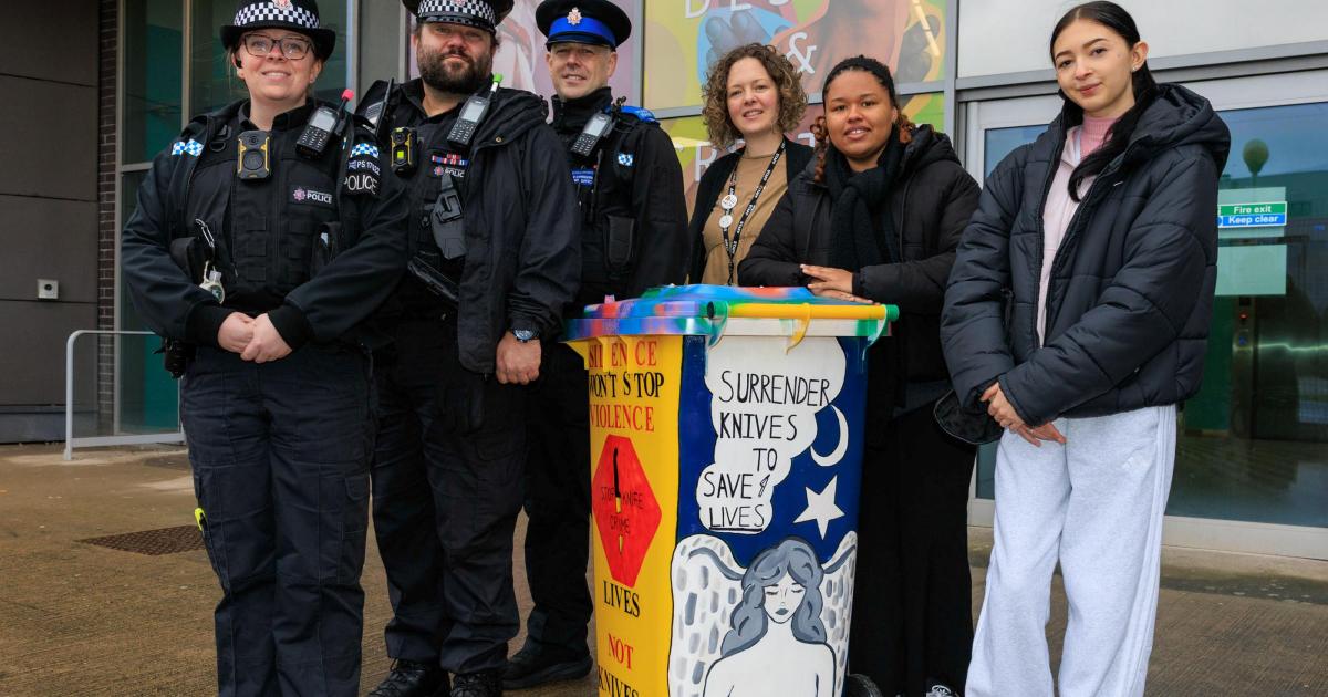 Bolton police bring new knife amnesty bin to town centre