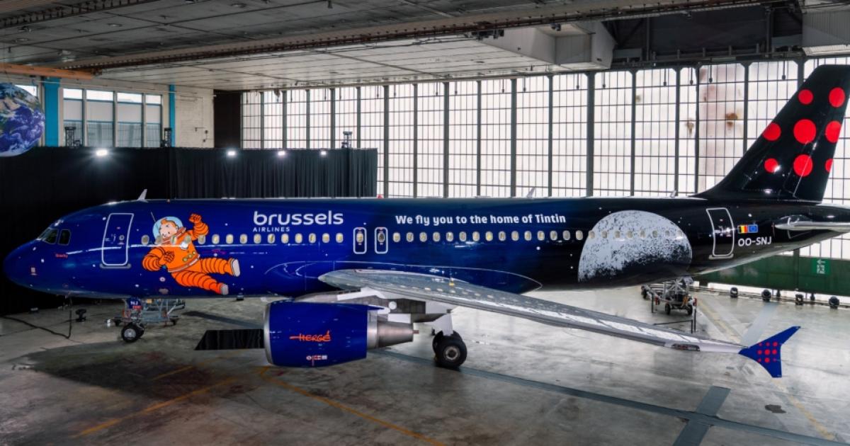 Airbourne Colours paints Belgian hero Tintin on Airbus A321