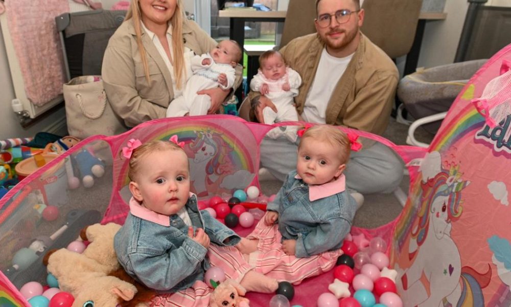 Couple welcome two sets of twins exactly a year apart