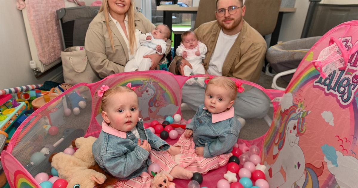 Couple welcome two sets of twins exactly a year apart