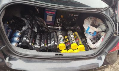 More than 50 nitrous oxide canisters found in car boot