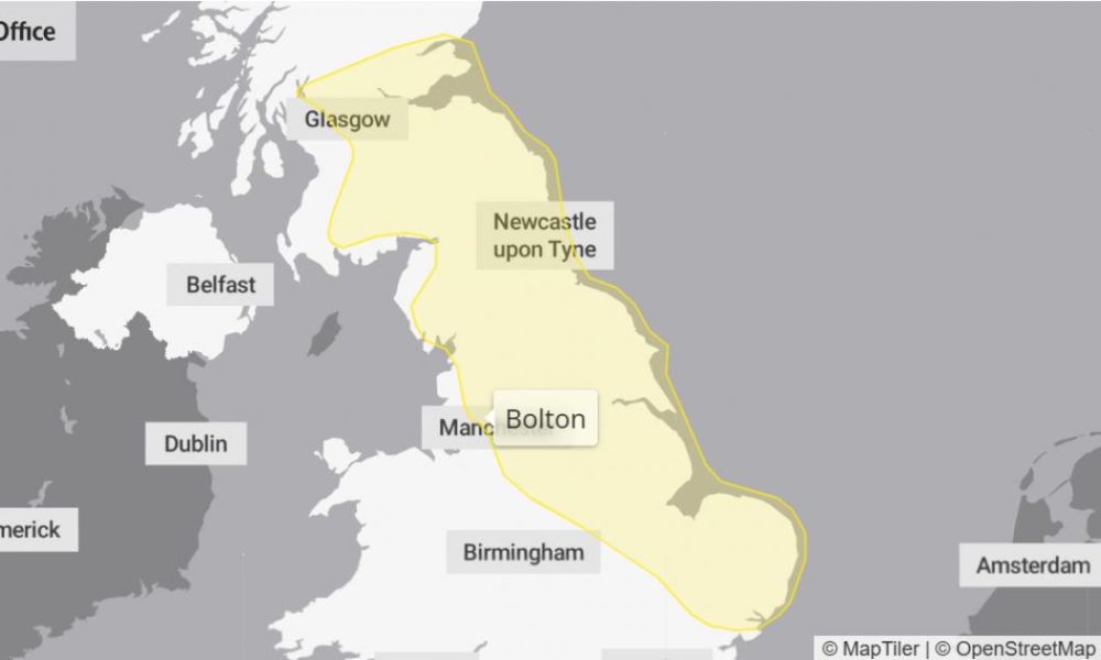 Met Office issues yellow weather warning for Bolton