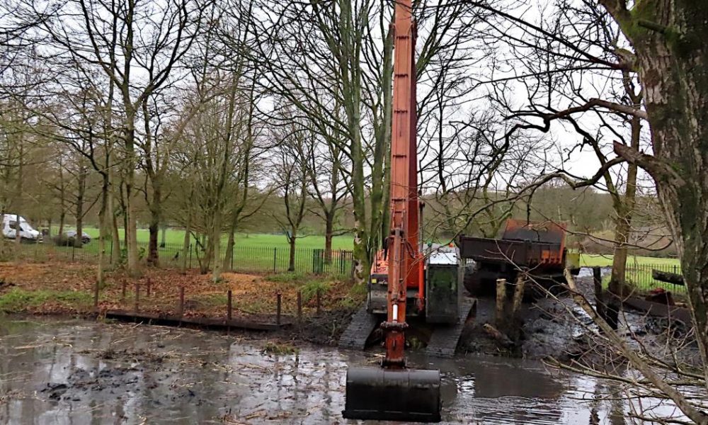 Water features in Moss Bank Park are being cleaned up