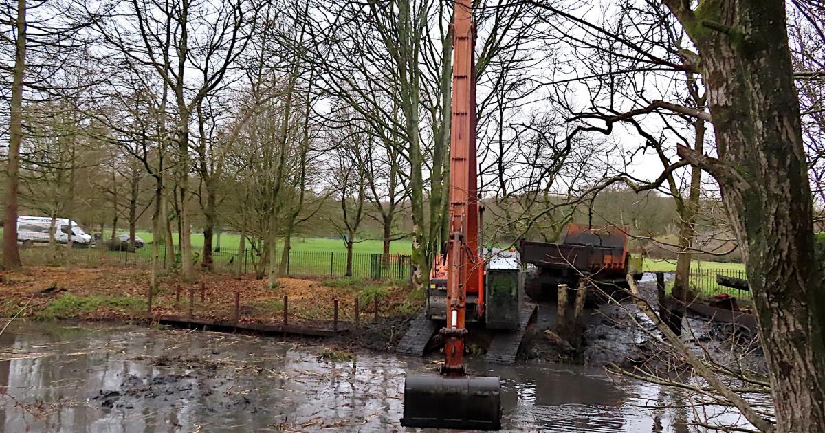 Water features in Moss Bank Park are being cleaned up