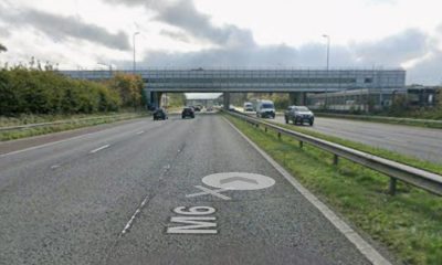 Person cut from vehicle after crash on M6 motorway