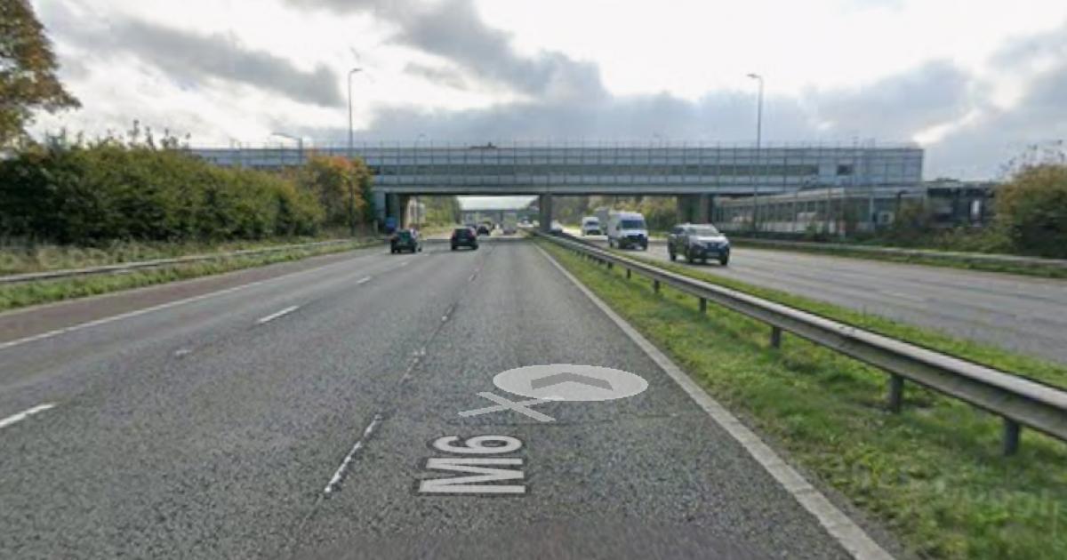 Person cut from vehicle after crash on M6 motorway