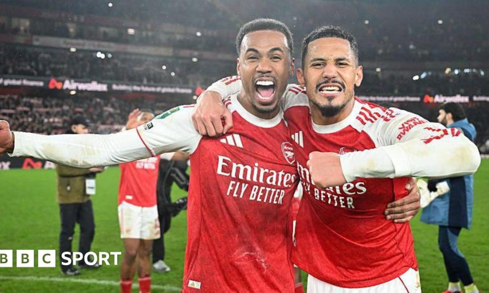 Arsenal's William Saliba and Gabriel