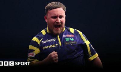 Luke Littler celebrates