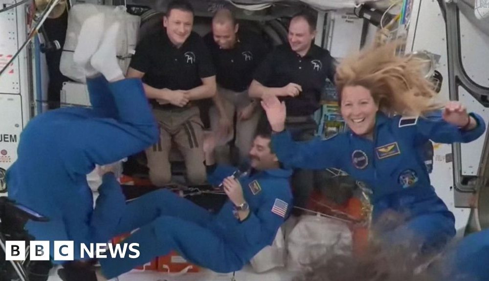 Moment crew docks at International Space Station