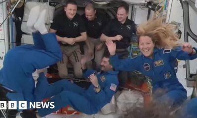 Moment crew docks at International Space Station