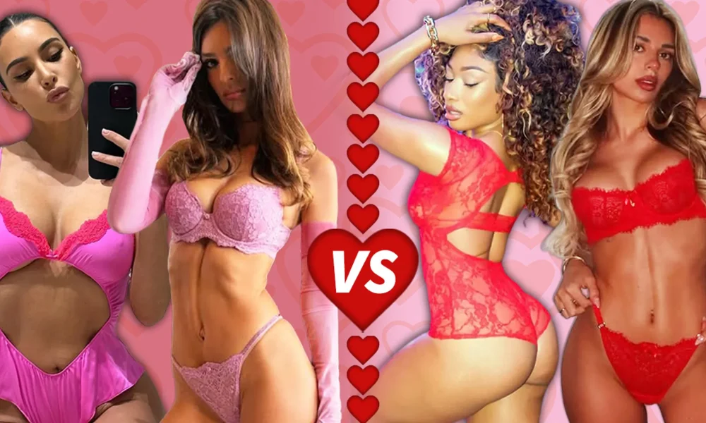 PINK VS. RED: Ladies in Lacy-Hot Lingerie Who'd You Rather?!