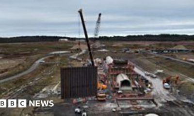 Portsmouth Water installs huge wall at Havant Thicket reservoir