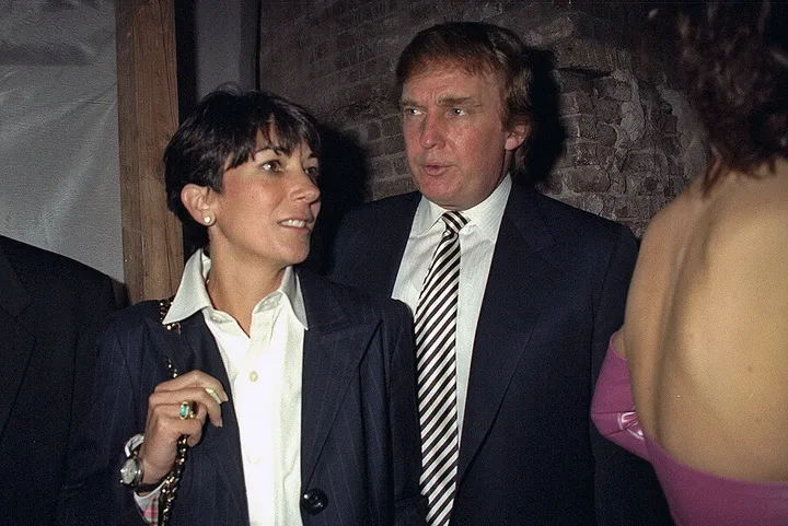Ghislaine Maxwell and Donald Trump in 1997.