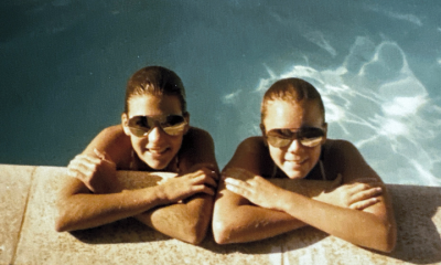 The author (right) and Regina in the pool in Phoenix in 1978.