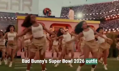 What was Bad Bunny wearing at the Super Bowl Halftime Show?