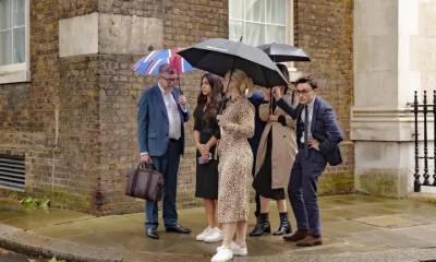 Matthew Doyle (left) in Downing Street with other No10 officials after Labour's election victory in 2024.