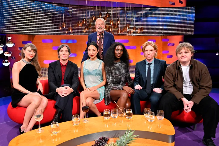 Taylor Swift with her fellow guests on The Graham Norton Show last year