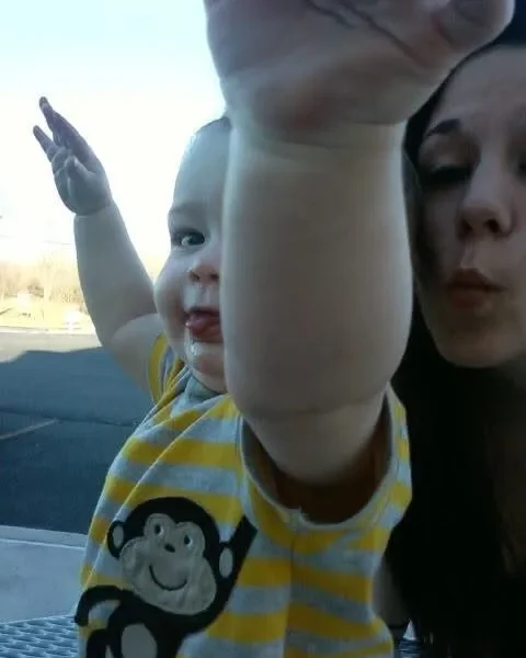 The author with her son.