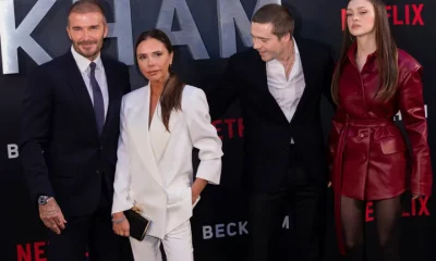 Sir David and Victoria Beckham with Brooklyn and Nicola Peltz Beckham